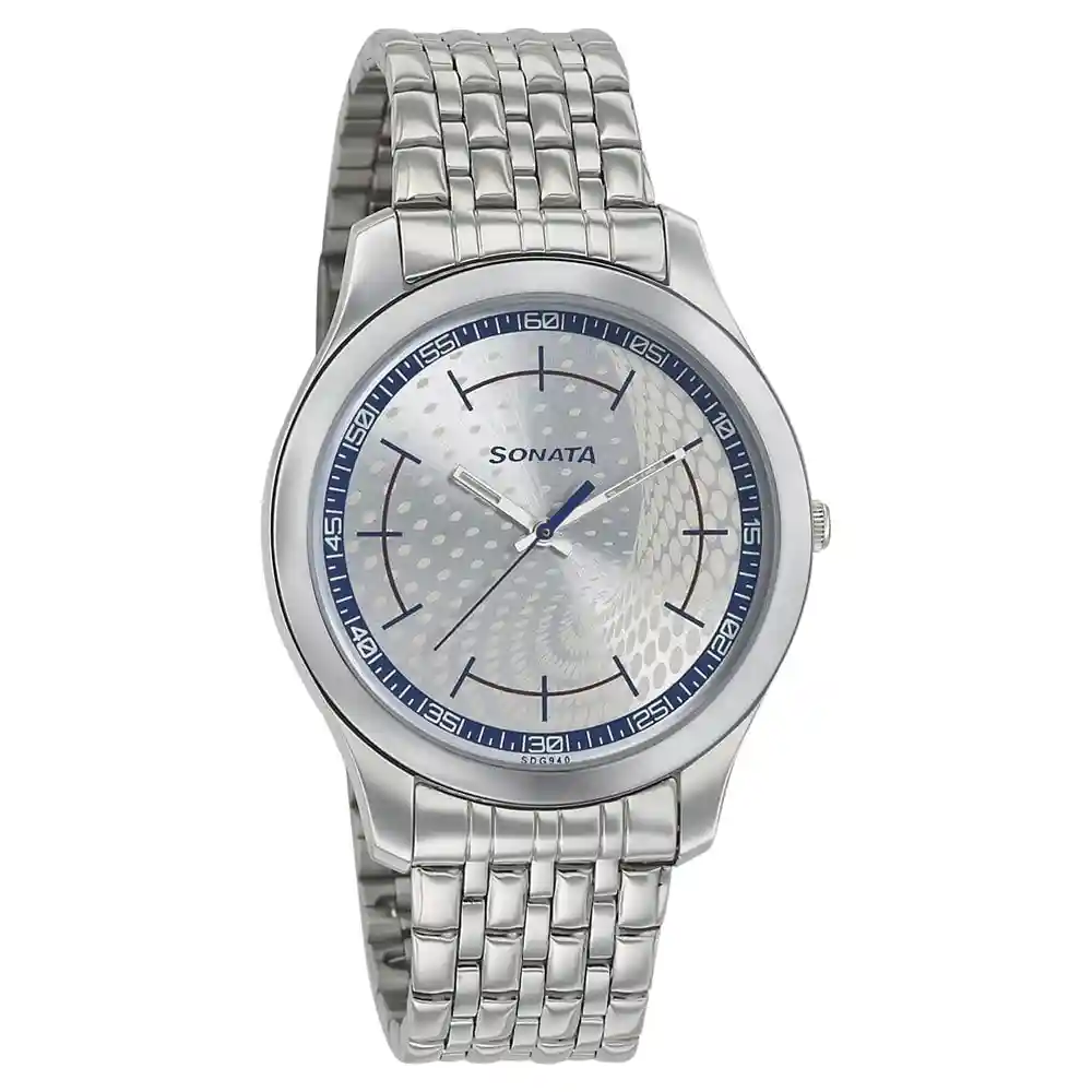 Sonata Nxt Silver Dial Stainless Steel Strap 77063SM05