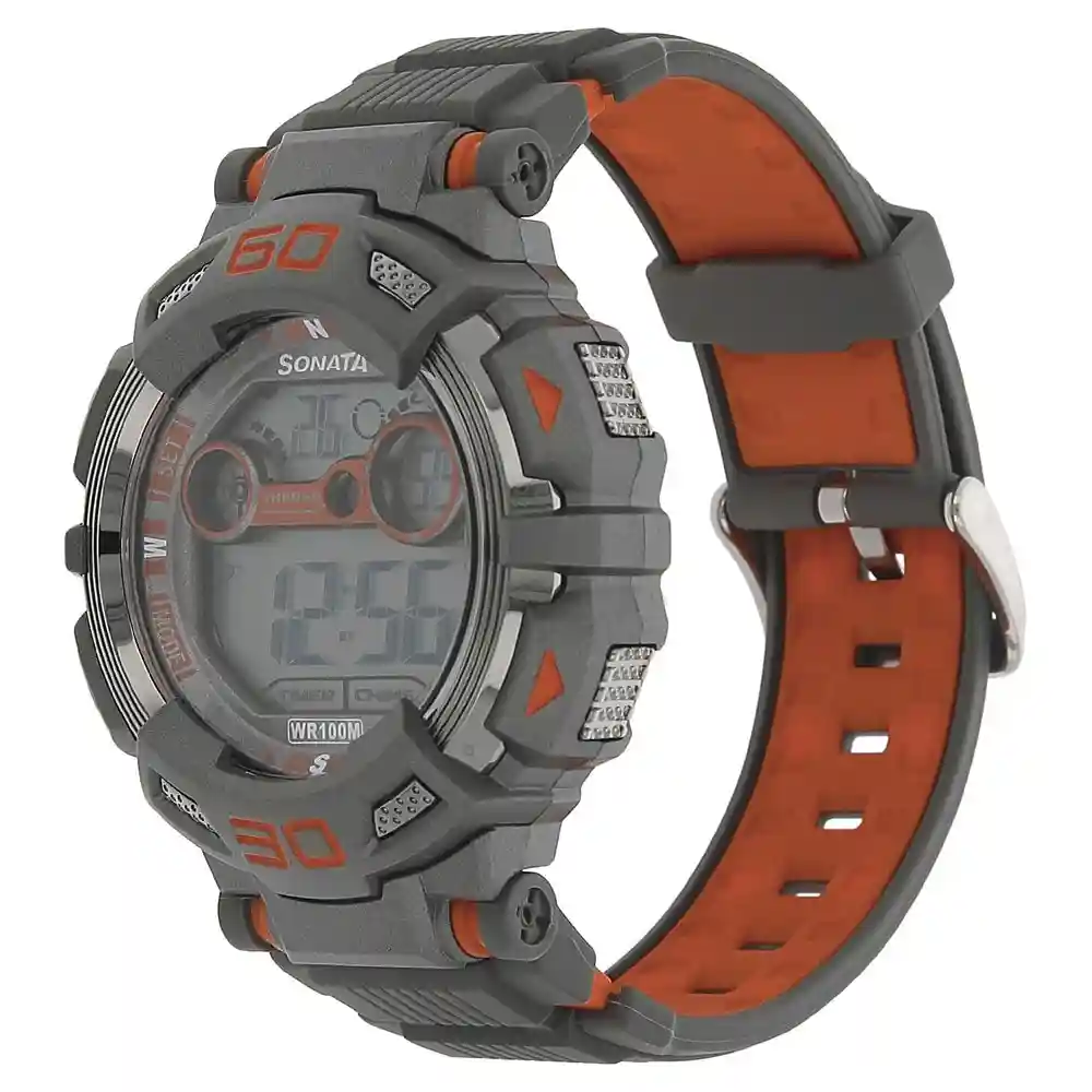 Sonata Ocean Series Watch With Grey Plastic Strap 77009PP03