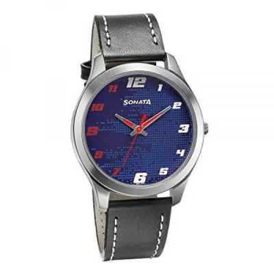Sonata RPM Analog Blue Dial Mens Watch 77063SL07