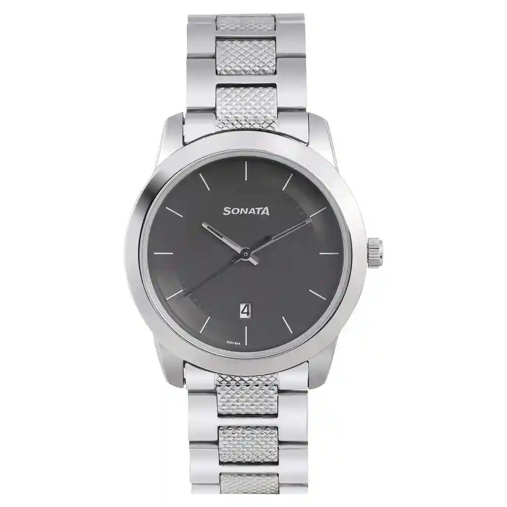 Sonata Reloaded Grey Dial Stainless Steel Strap 7924SM07