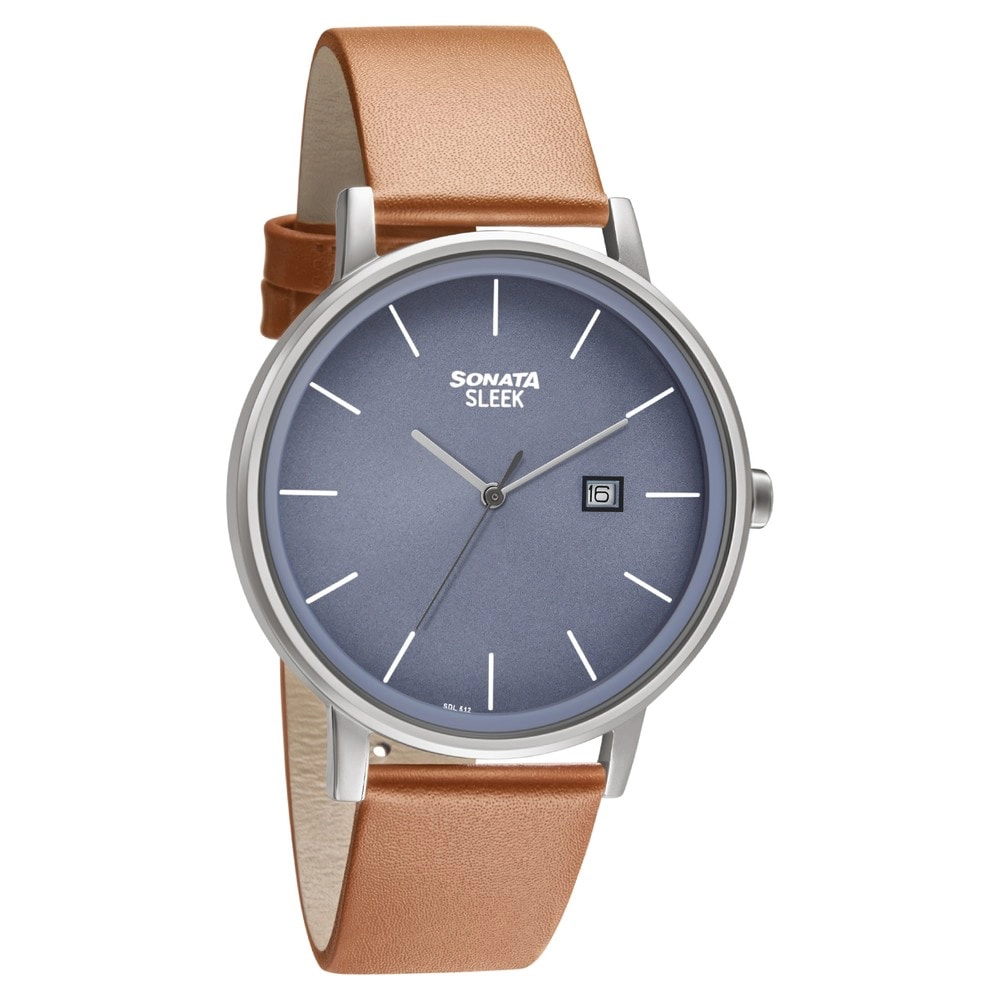 Buy Sonata Sleek Blue Dial Analog Watch 7131SL04 Online at Low