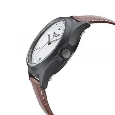 Sonata Stride Hybrid Smart Watch White Dial for Mens 7130PL01