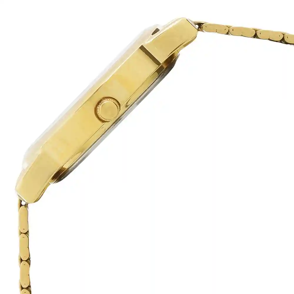 Sonata White Dial Golden Metal Strap Watch 7987YM05W