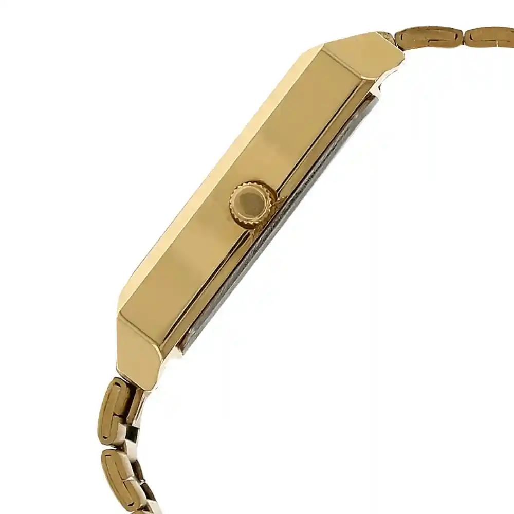 Sonata White Dial Golden Stainless Steel Strap Watch 7007YM03