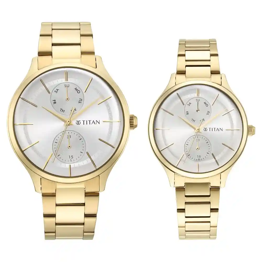 Titan Bandhan Silver Dial Stainless Steel Strap Watch 9400494204YM01