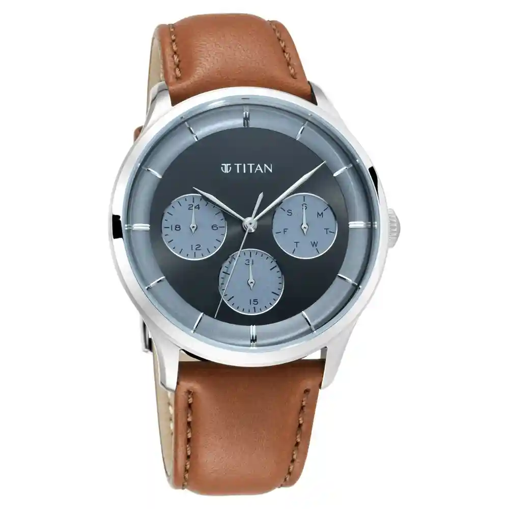 Titan Black Dial With Stainless Steel Case Watch 90125SL01