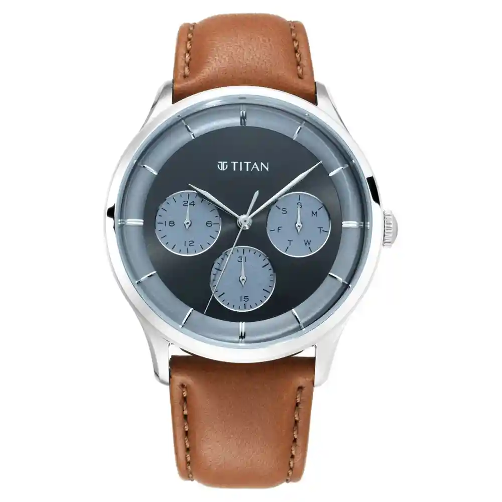Titan Black Dial With Stainless Steel Case Watch 90125SL01