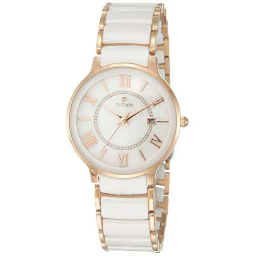 Buy Titan Ceramic Analog White Dial Womens Watch 95016WD02 Online