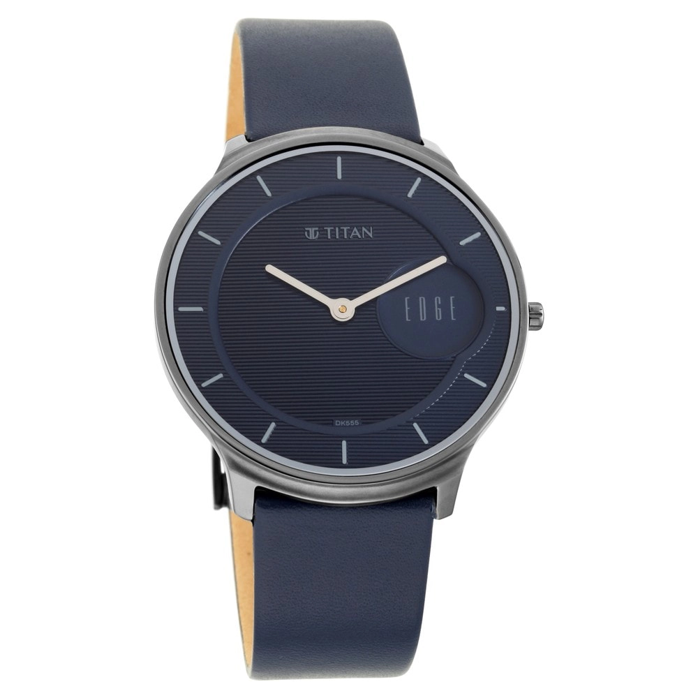 Buy Titan Edge Watch With Blue Dial In Anthracite Case 1843QL01