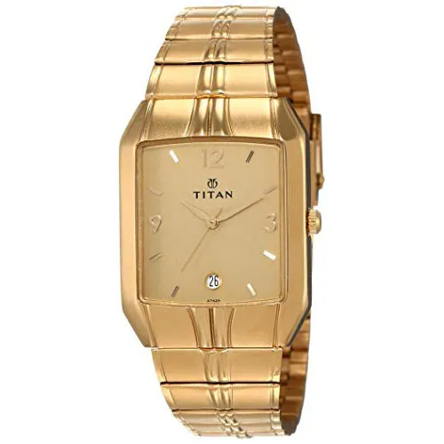 Titan square gold on sale watch