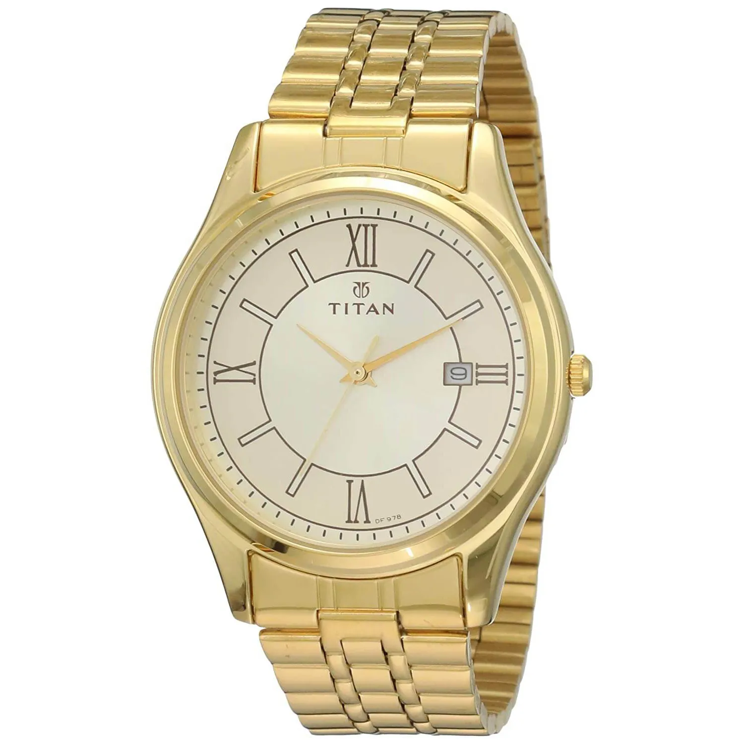 Titan watch golden online colour price