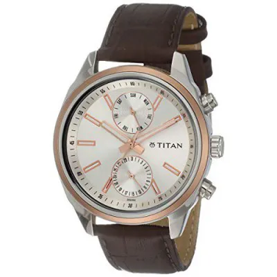 Titan Neo Analog Silver Dial Mens Watch 1733KL02