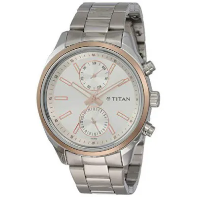 Titan Neo Analog Silver Dial Mens Watch 1733KM02