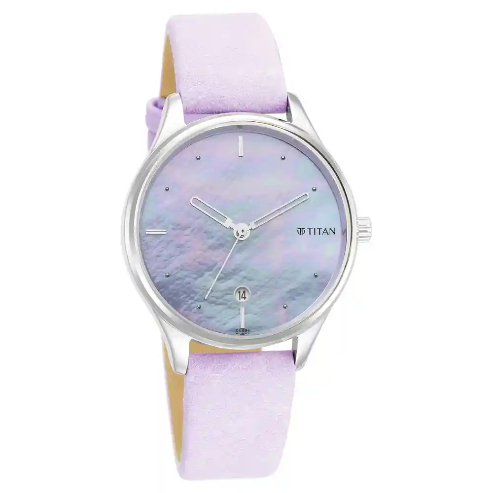 Titan Pastel Dreams Mother Of Pearl Dial Pale Purple Leather Strap Watch 2670SL02