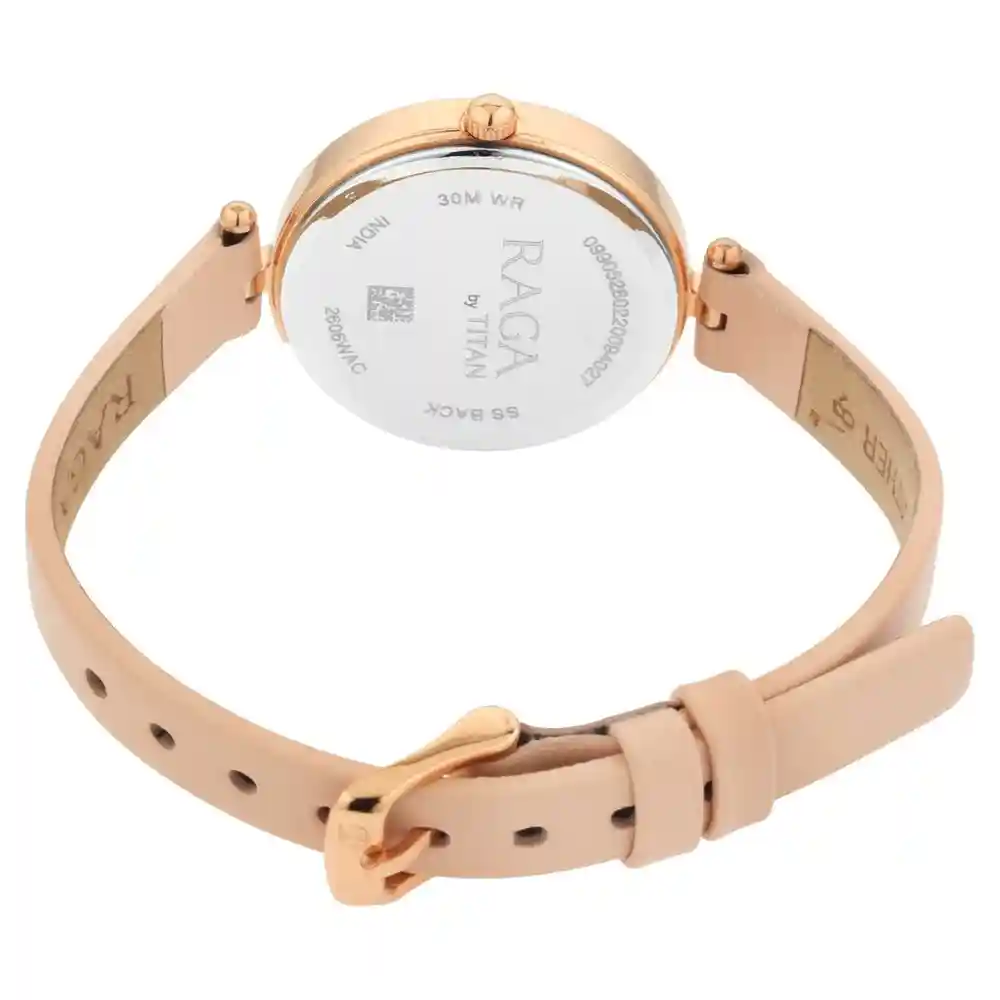 Titan Raga Viva Pink Dial Leather Strap Watch 2606WL02