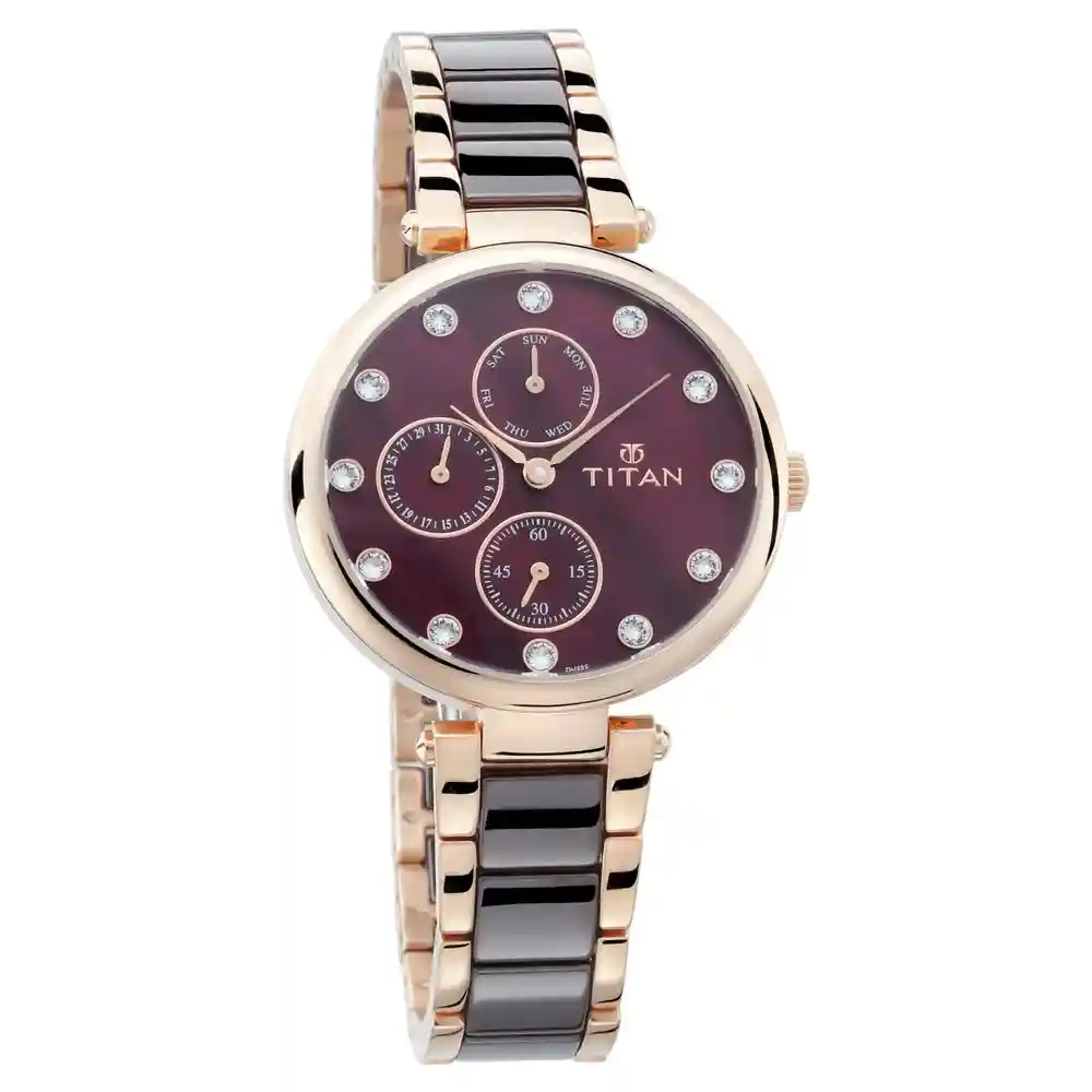 Amazon.com: Titan Neo Beige Dial Rose Gold Steel Strap Multifunction Watch  for Women : Clothing, Shoes & Jewelry