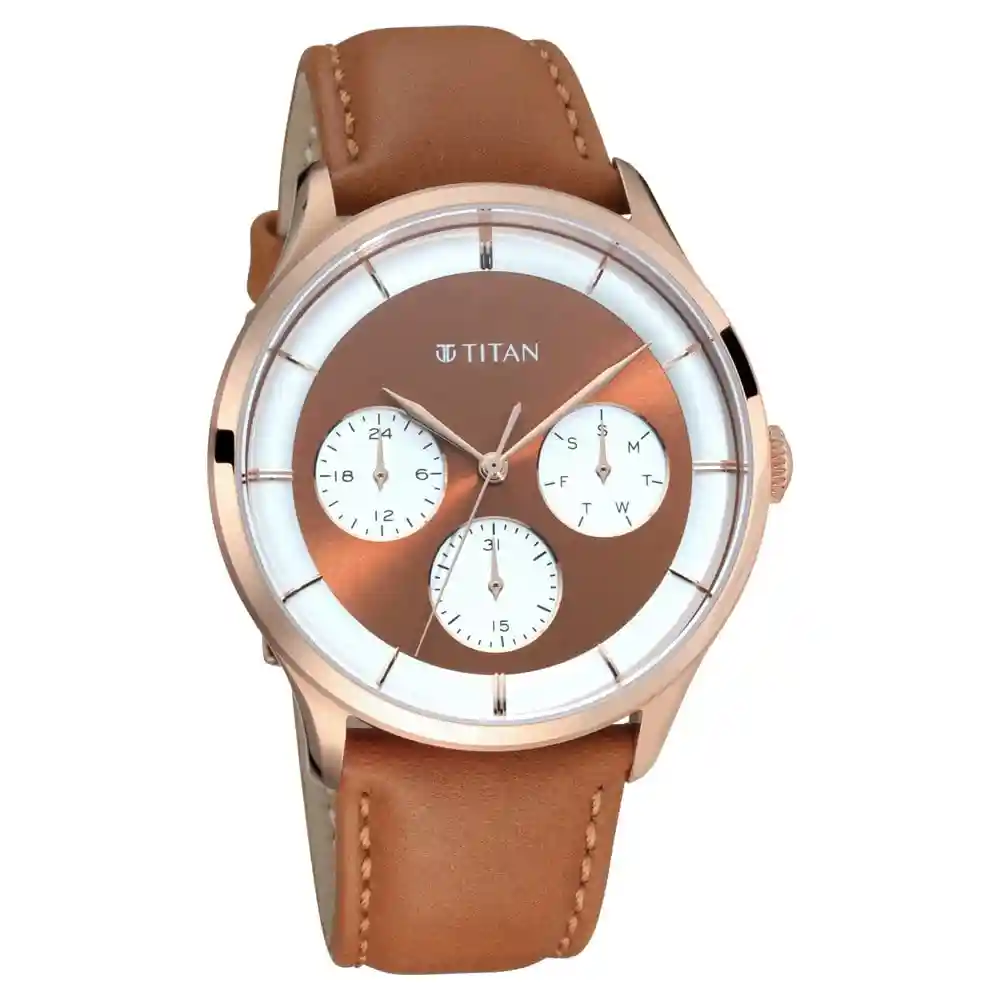Titan Rose Gold Dial With Rose Gold Case Watch 90125WL02