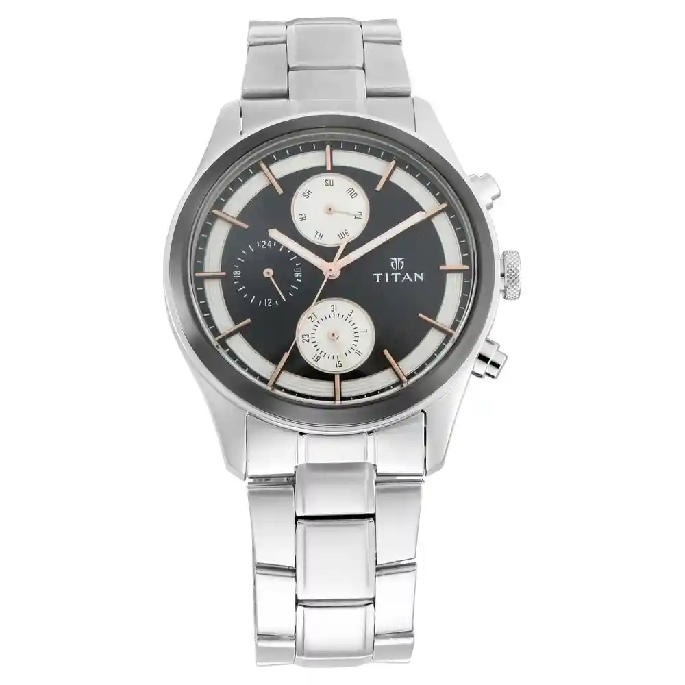 Titan Silver Dial Stainless Steel Strap Watch 1805KM01