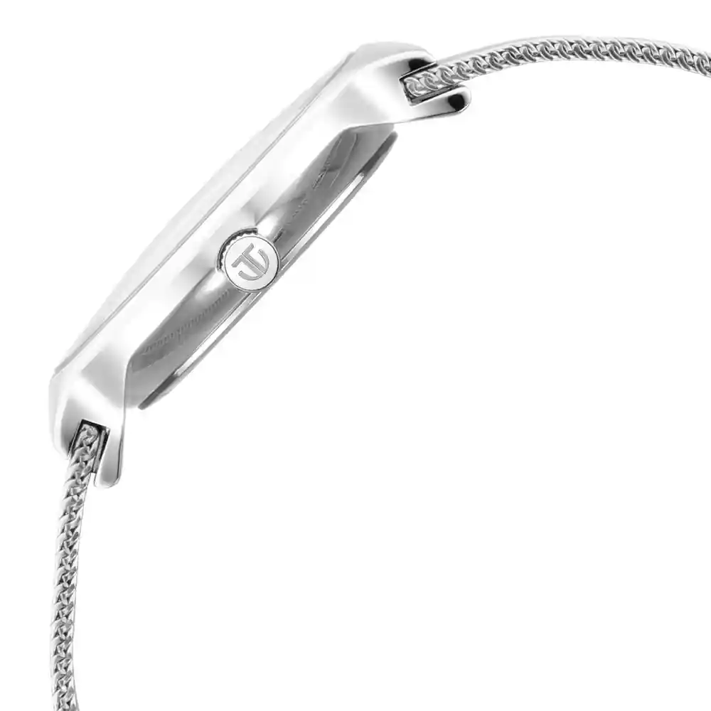 Titan Slimline Silver Dial Mesh Strap Watch 95141SM01