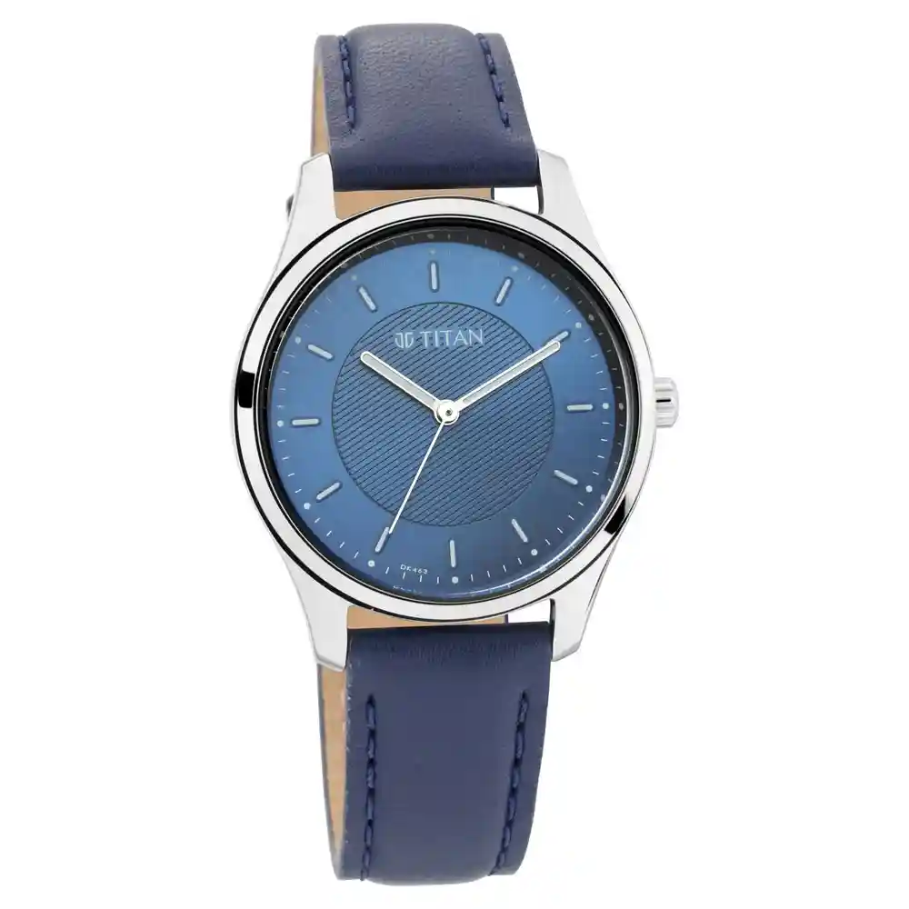 Titan Workwear Watch With Blue Dial And Leather Strap 2639SL02