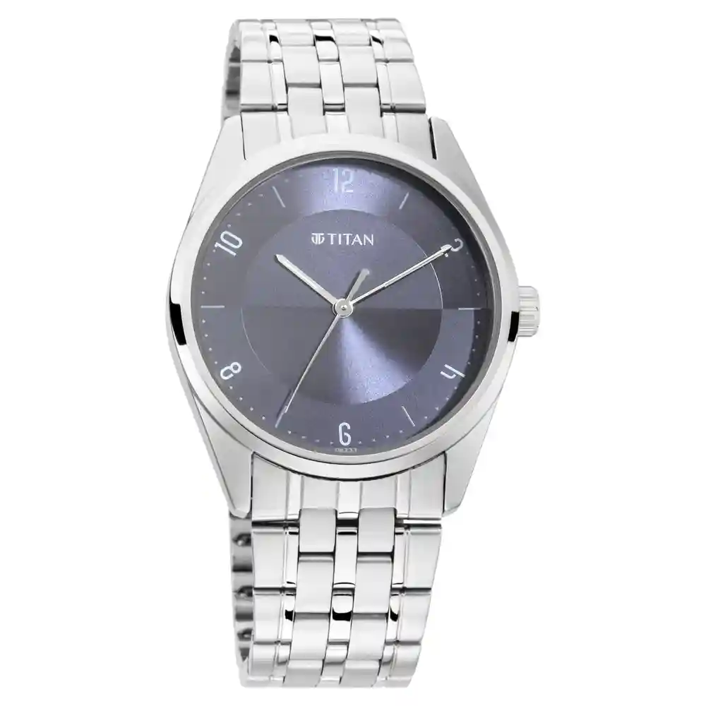 Titan Workwear Watch With Blue Dial And Metal Strap 1729SM05