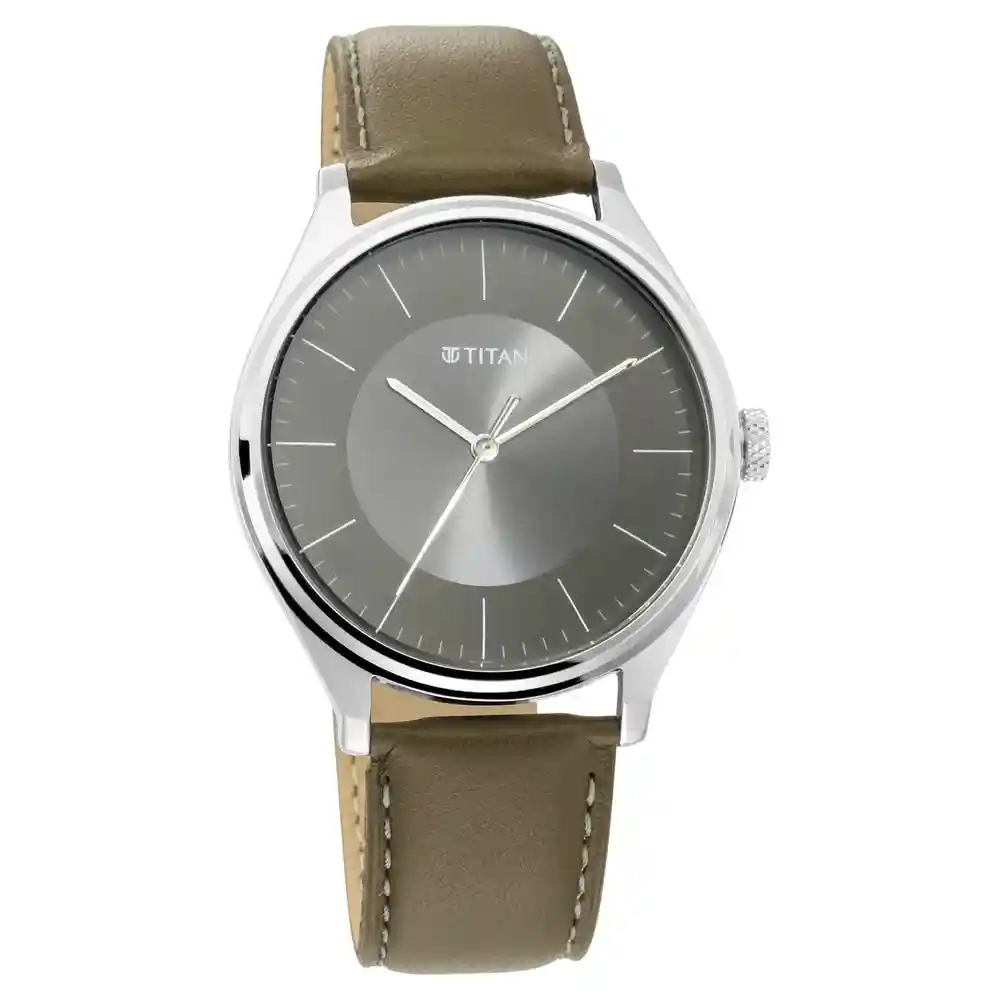 Titan Workwear Watch With White Dial And Leather Strap 1802SL08