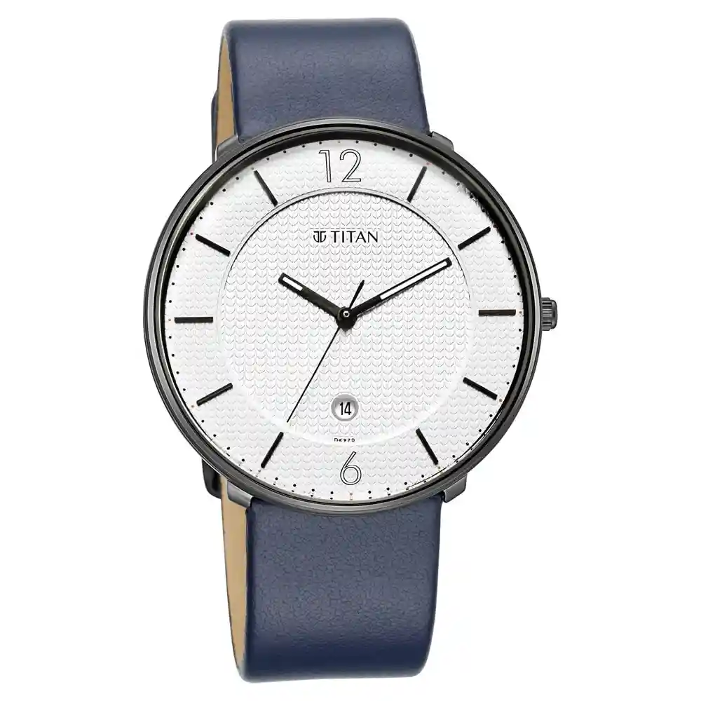 Titan Workwear Watch With White Dial And Leather Strap 1849NL01