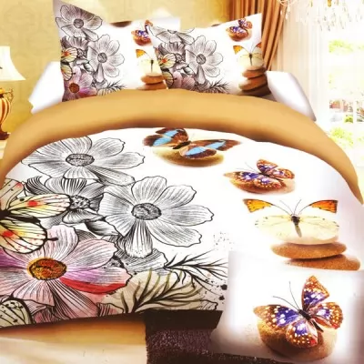William Double Bed Sheet with 2 Pillow Cover 1039