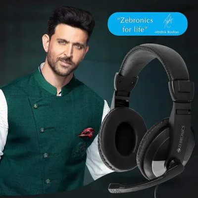 Zebronics Zeb-200HM Headphone With Mic Black