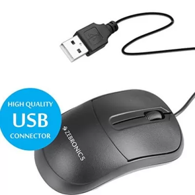 Zebronics Zeb-Comfort Plus 1000DPI Wired USB Optical Mouse