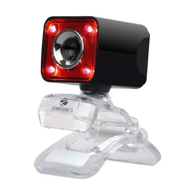 Zebronics Zeb-Crystal Pro Web Camera With USB Powered 3P Lens Built-in Mic Red