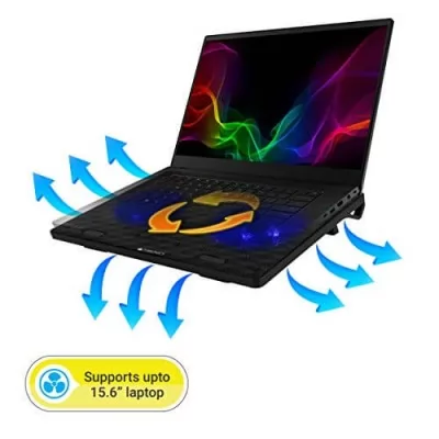 Zebronics Zeb-NC3300 USB Powered Laptop Cooling Pad With Dual Fan Dual USB Port and Blue LED Lights