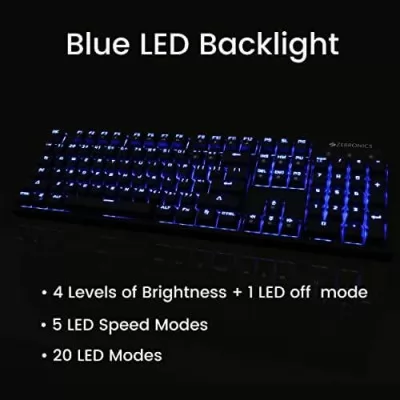 Zebronics Zeb-Nitro Mechanical USB Keyboard With Blue LED Backlight